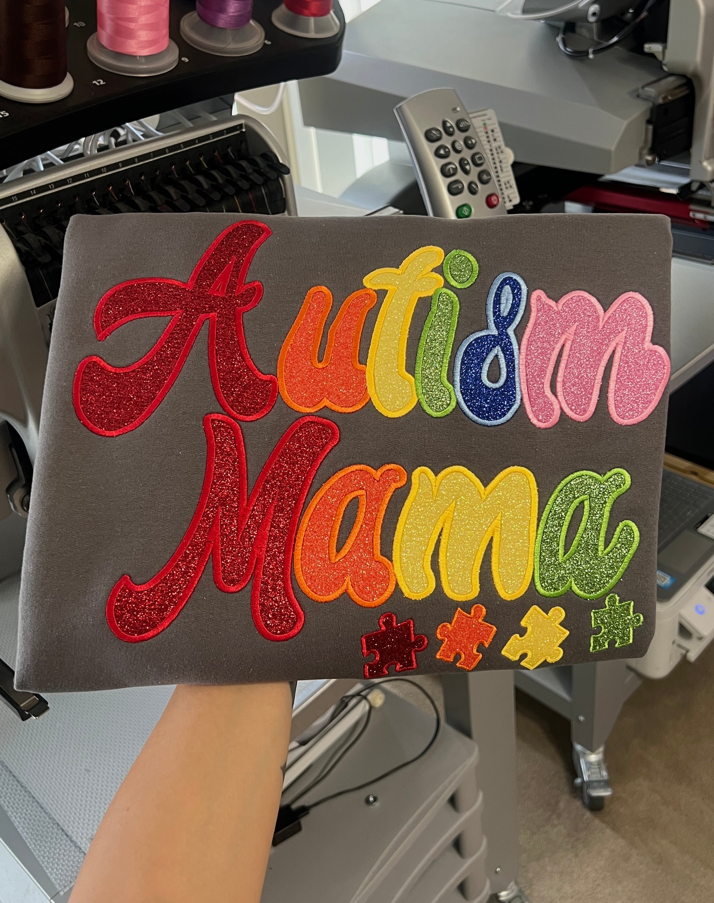 Rainbow sparkle Autism Mama Crewneck
