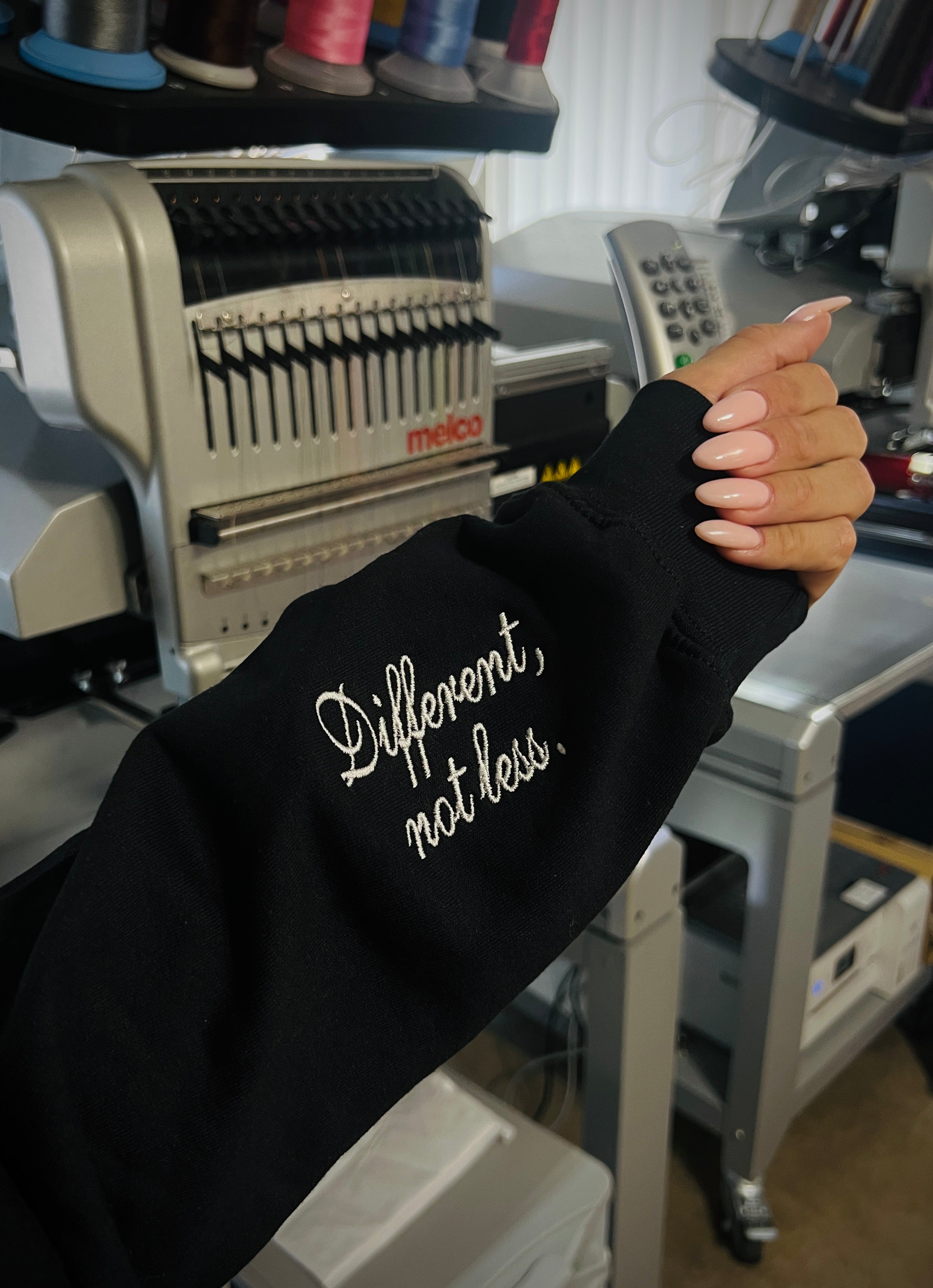 Black glitter embroidered Autism Mama crewneck