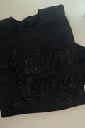 Black glitter embroidered Autism Mama crewneck