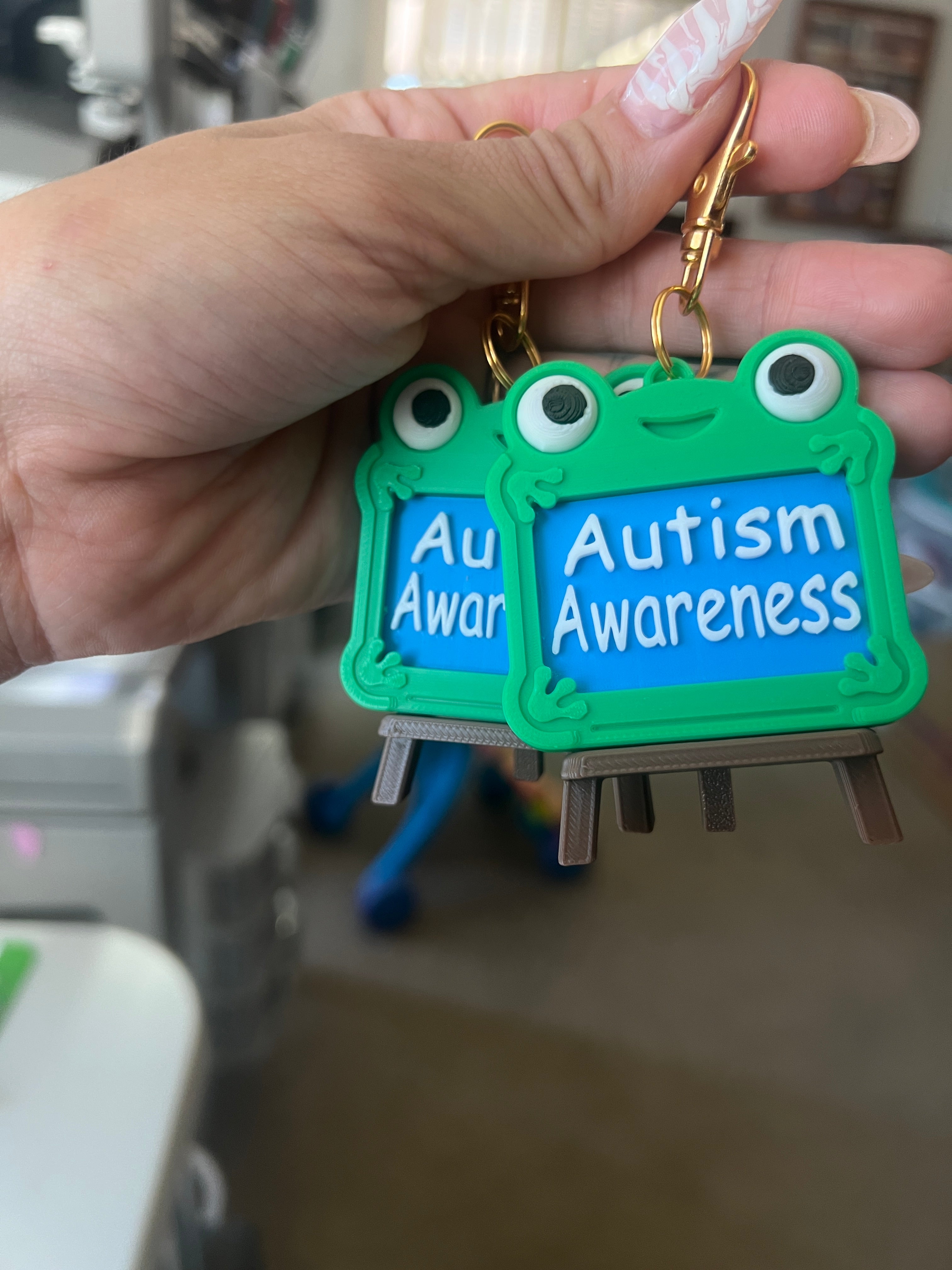 Lilypad Autism Awareness keychain 💚