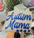 Autism Mama blue sparkle crewneck with cuff embroidery 💙