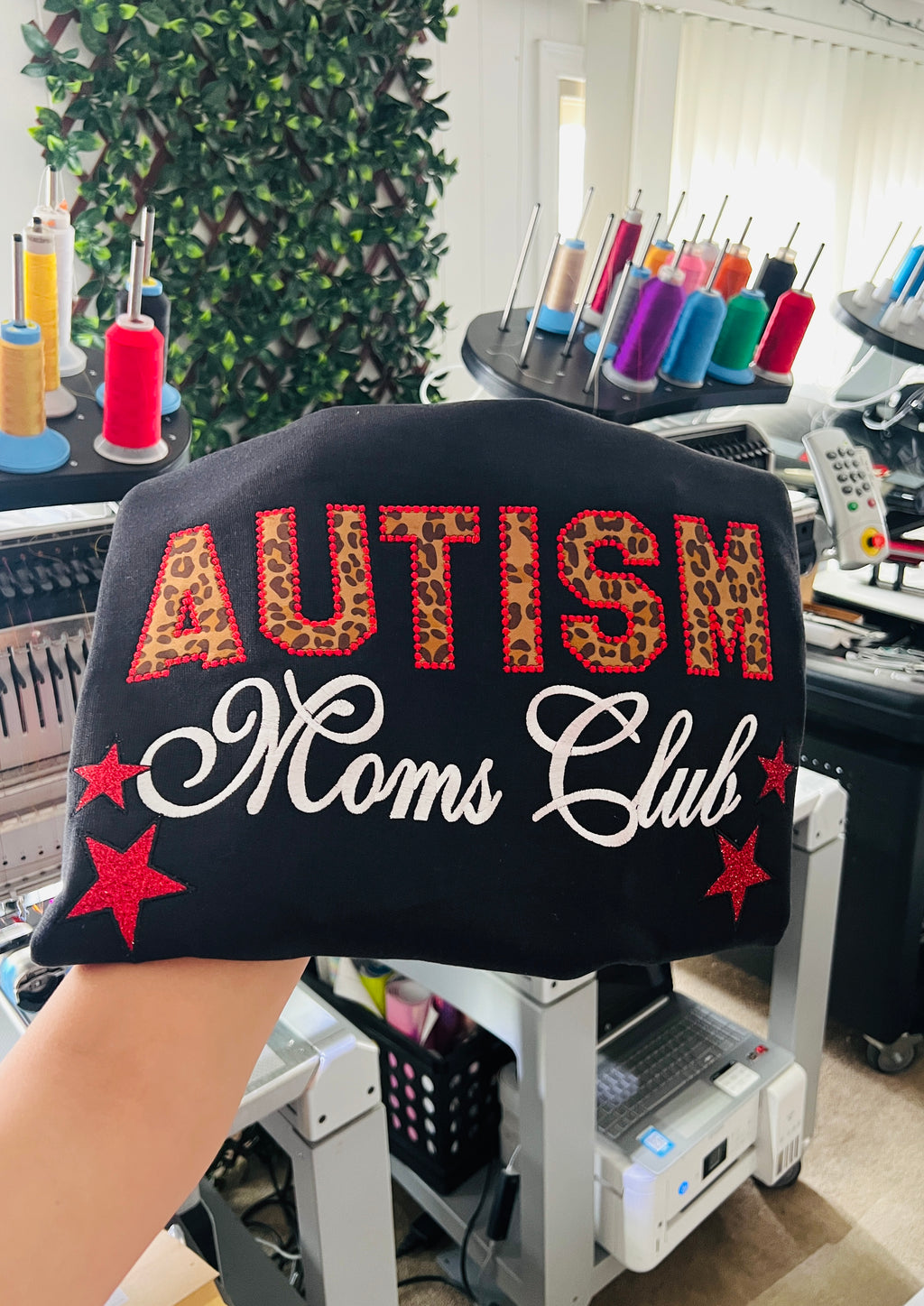 Cheetah Autism Moms Club Crewneck