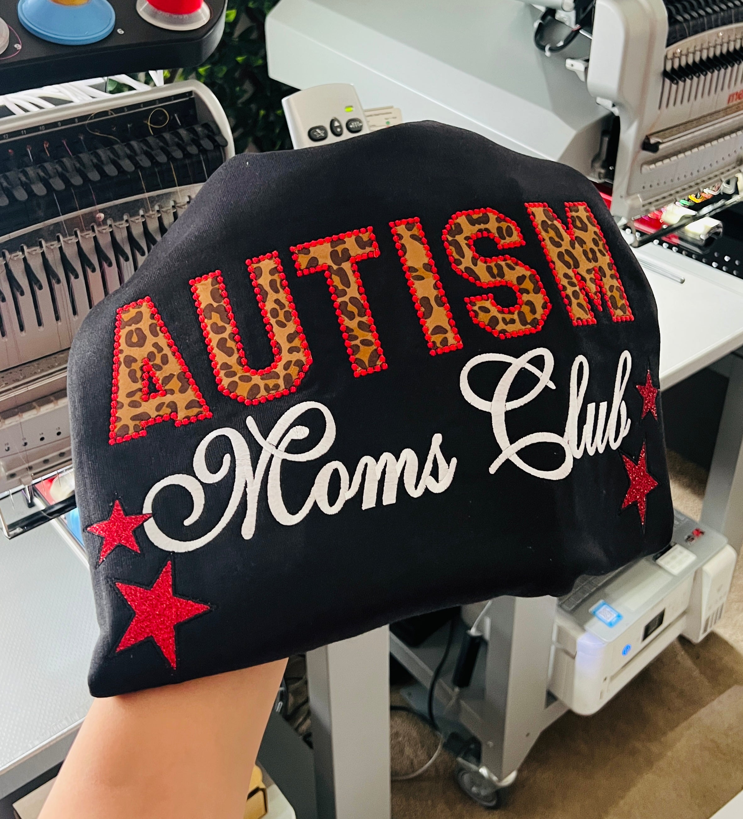 Cheetah Autism Moms Club Crewneck