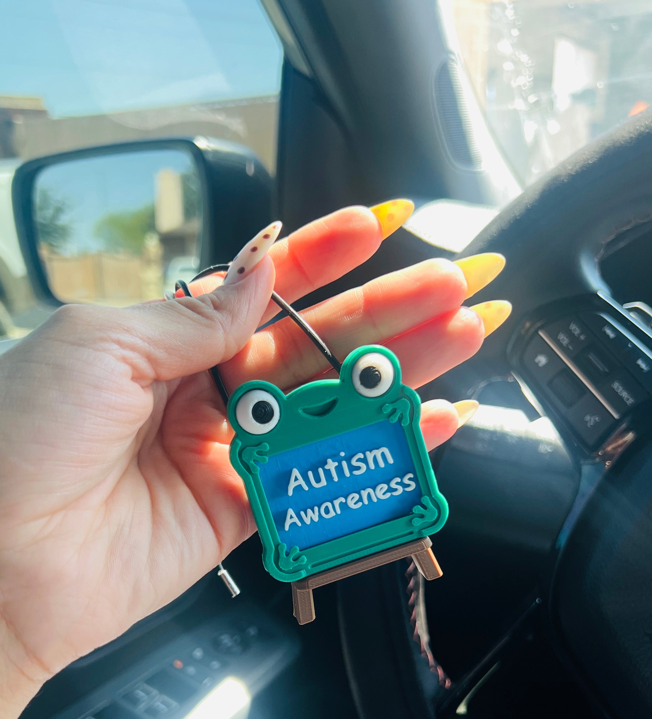 Autism Awareness car mirror hanger🧩